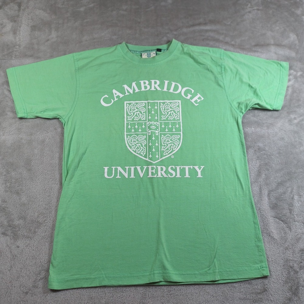 Vintage Cambridge University Shirt Mens Large Green Academia Preppy Shield 90s